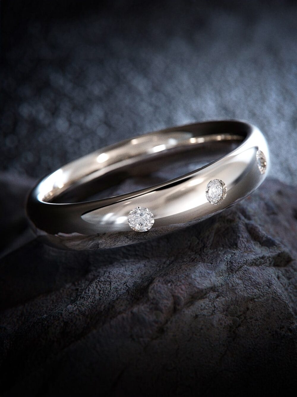 Moissanite diamond band