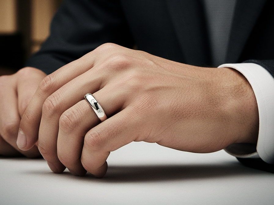 Trio moissanite band