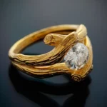 Wooden Texture Ring Gold