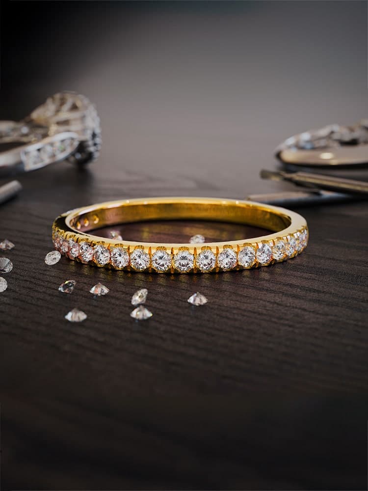 Exquisite half eternity band