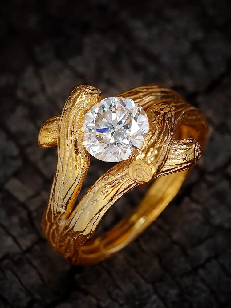 Wooden texture ring