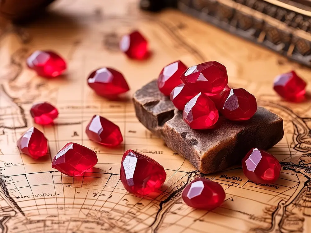 Rubies on map
