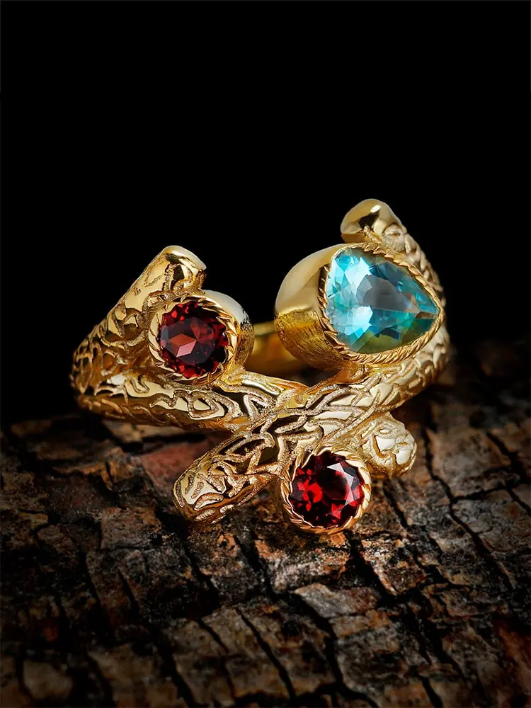 Sterling silver gemstone ring