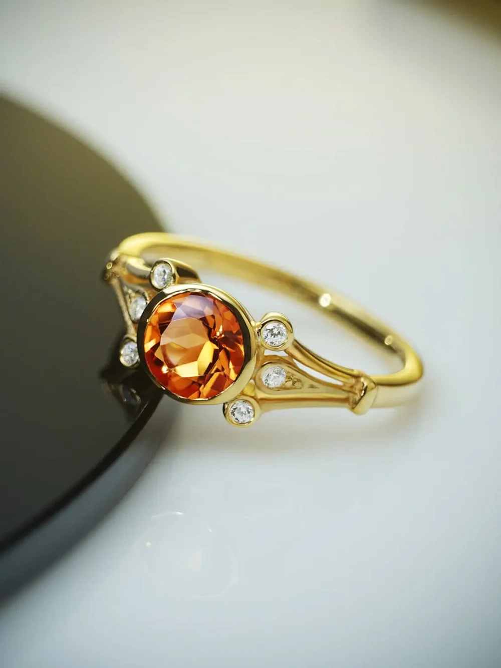 Enchanting citrine gemstone in gold plated ring