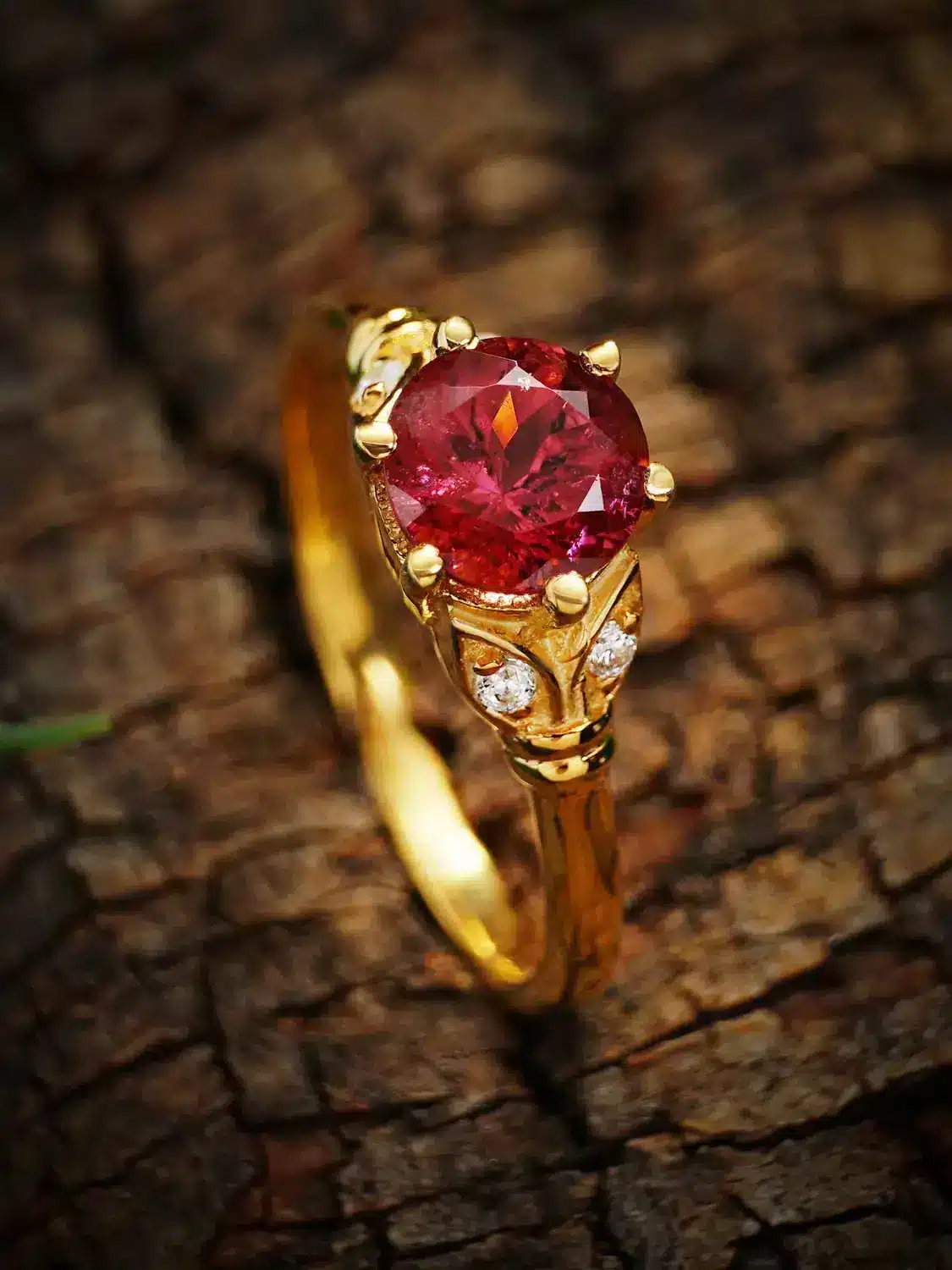 Rubellite tourmaline ring