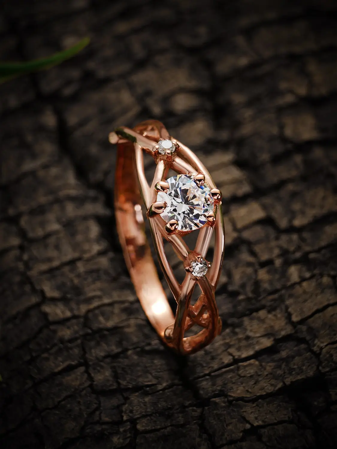 Moissanite diamond branch ring Moissanite diamond branch ring