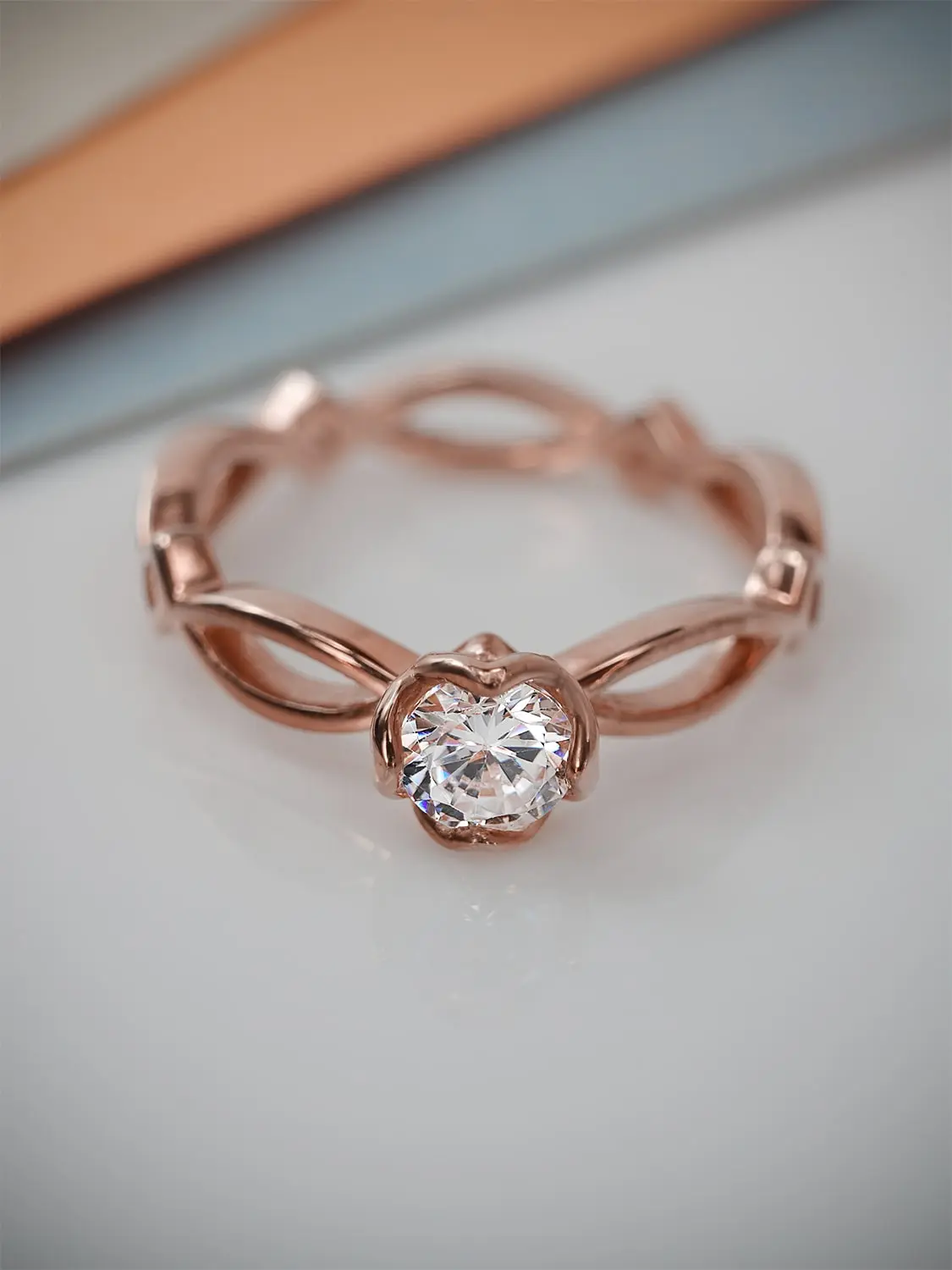 Celtic floral moissanite engagement ring Celtic floral moissanite engagement ring rose gold