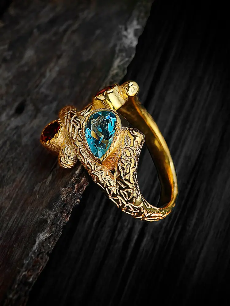 Sterling silver gemstone ring
