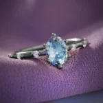 Blue Topaz Moissanite Ring