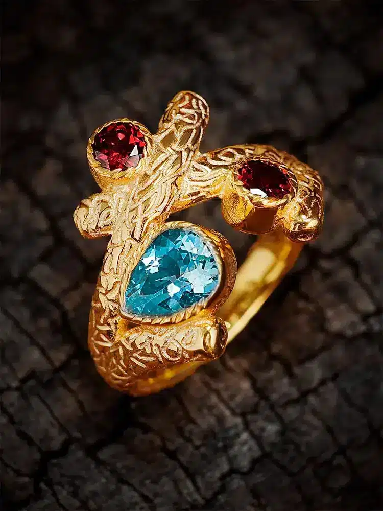 Sterling silver gemstone ring