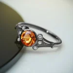 Citrine Moissanite Ring