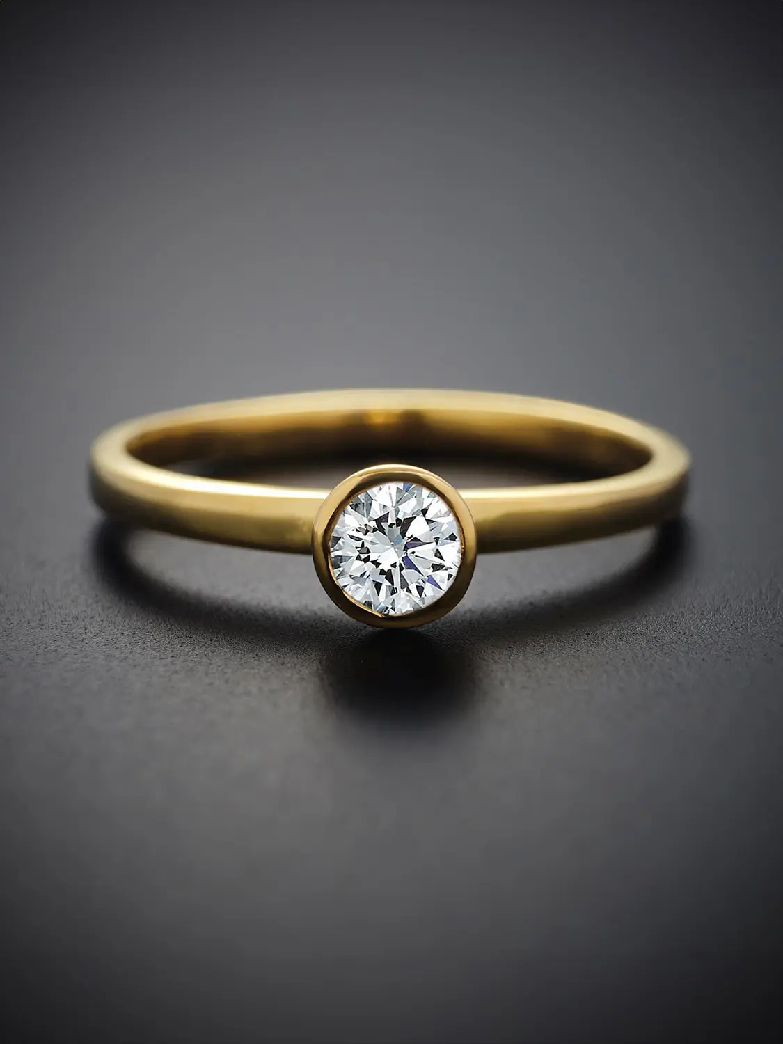 Moissanite solitaire ring Elegant moissanite solitaire ring in gold plated sterling silver