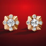 Rose Gold Moissanite Stud Earrings