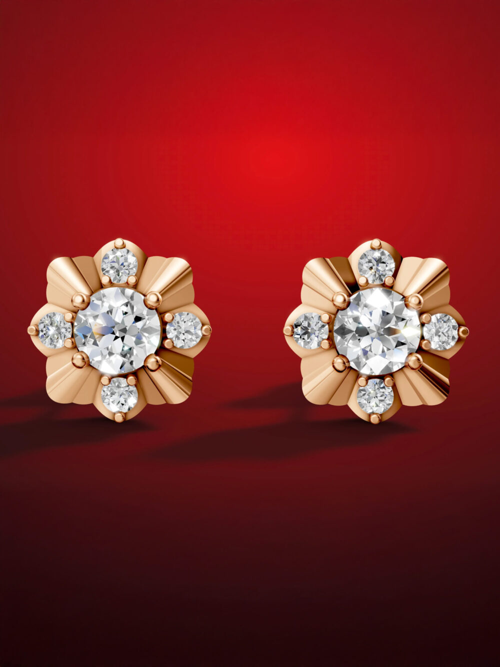 Rose gold moissanite stud earrings