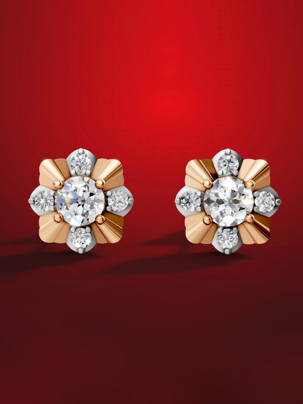 Two-tone moissanite diamond earrings