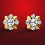 Gold-Plated Moissanite Diamond Stud Earrings