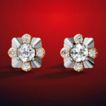 Moissanite Diamond Flower Stud Earrings