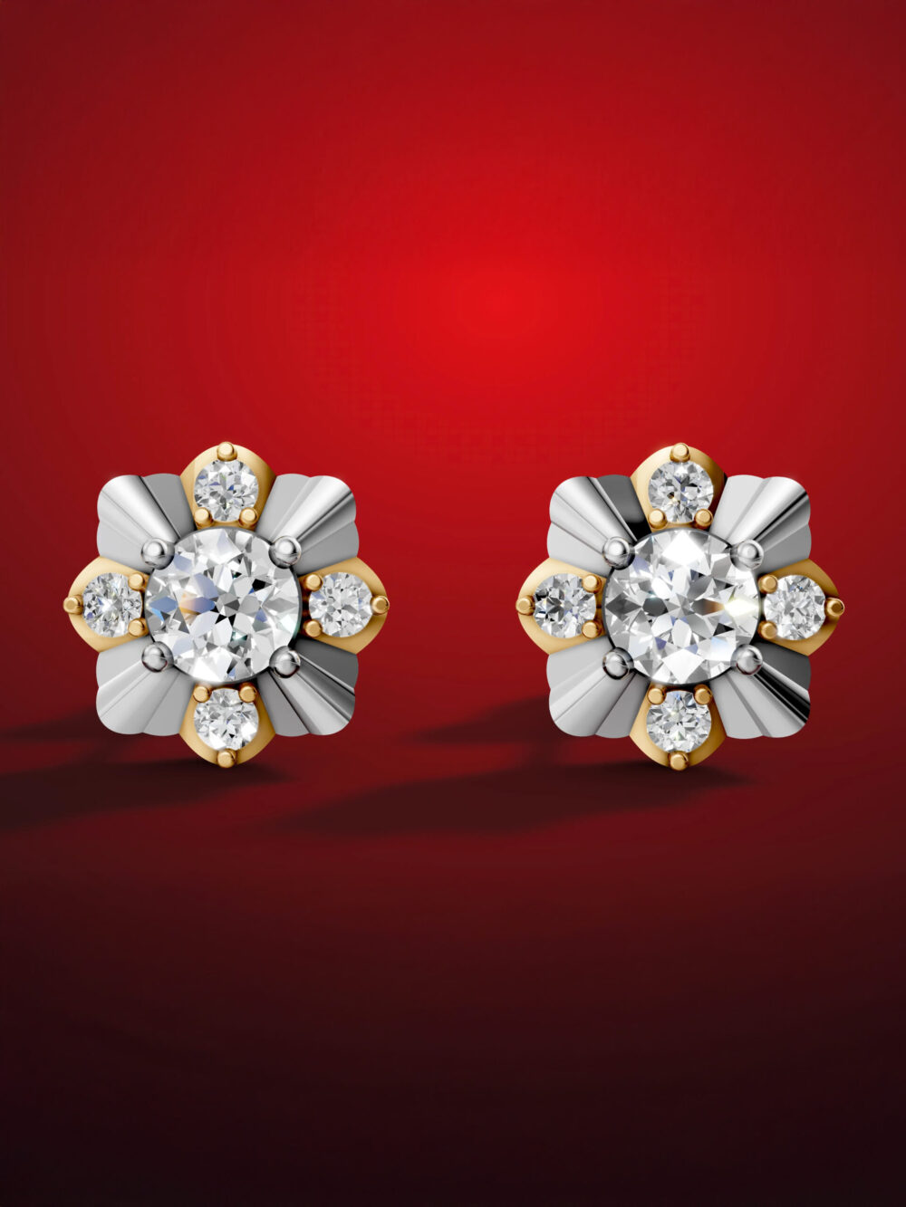 Moissanite flower earrings