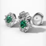 Emerald stud earrings