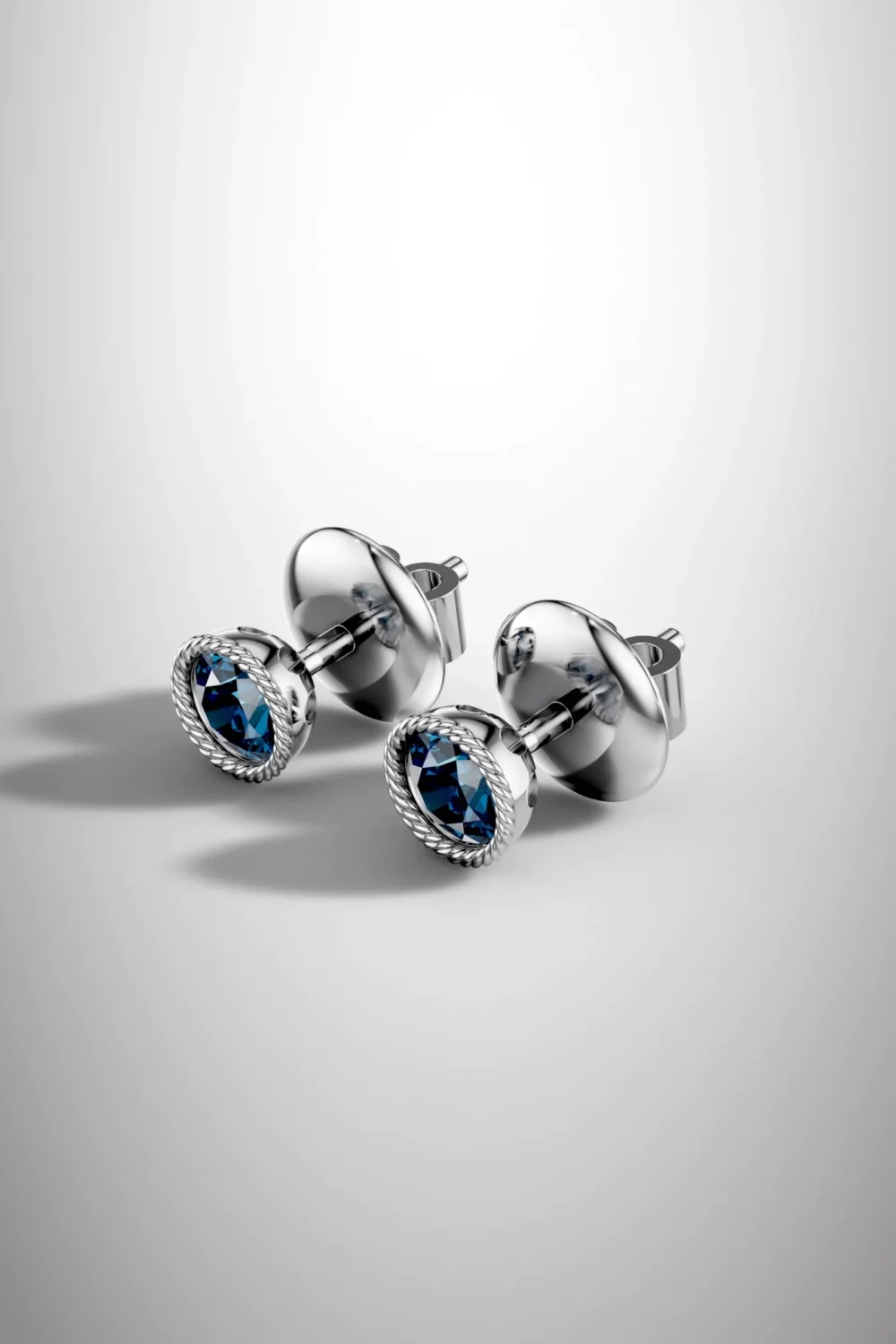 Winter blossom rope london blue topaz halo earrings