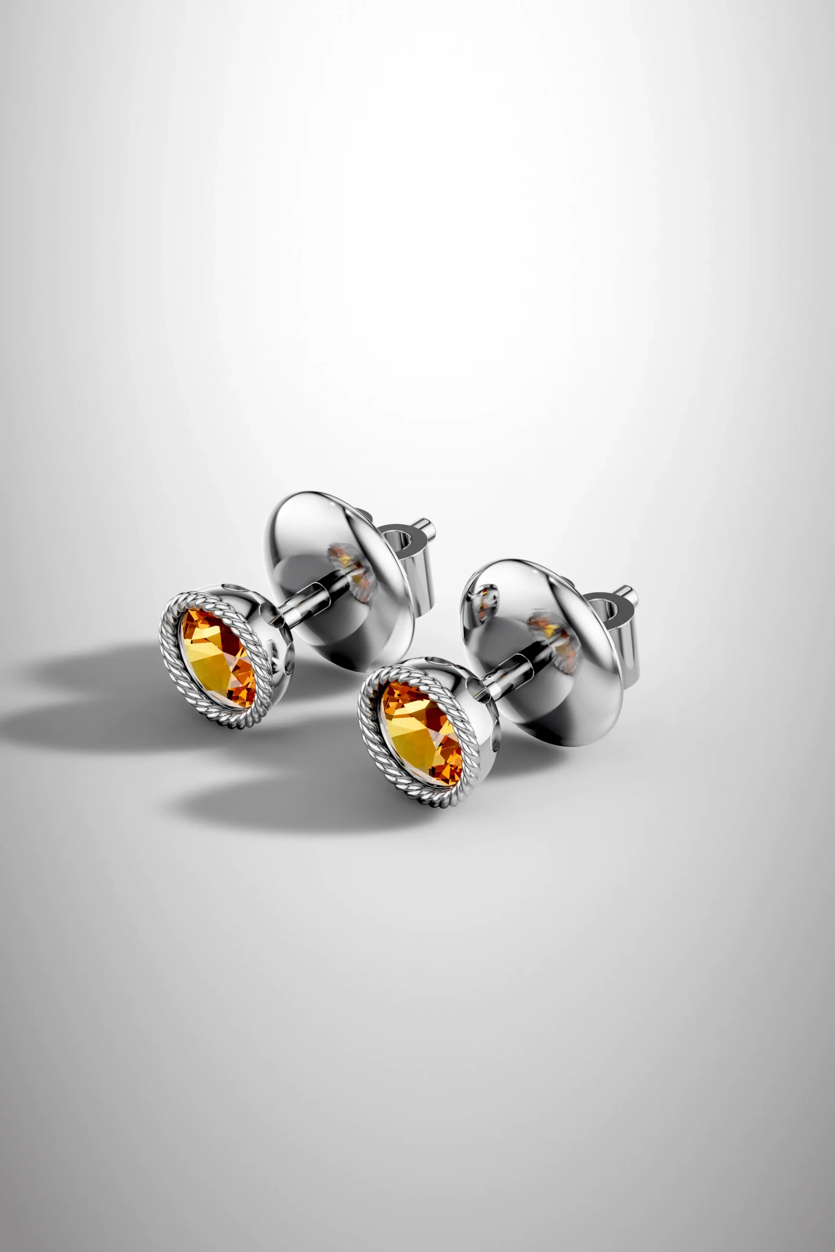 Winter blossom citrine halo earrings