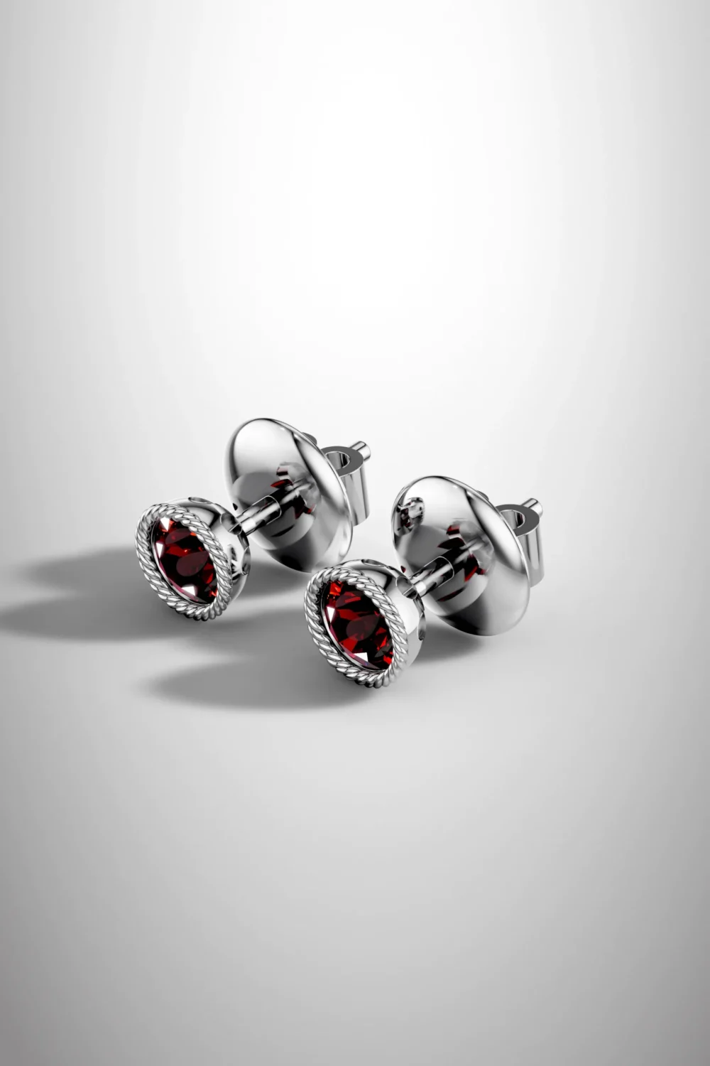 Winter blossom garnet halo earrings