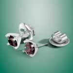 Mozambique Garnet Solitaire Stud Earrings