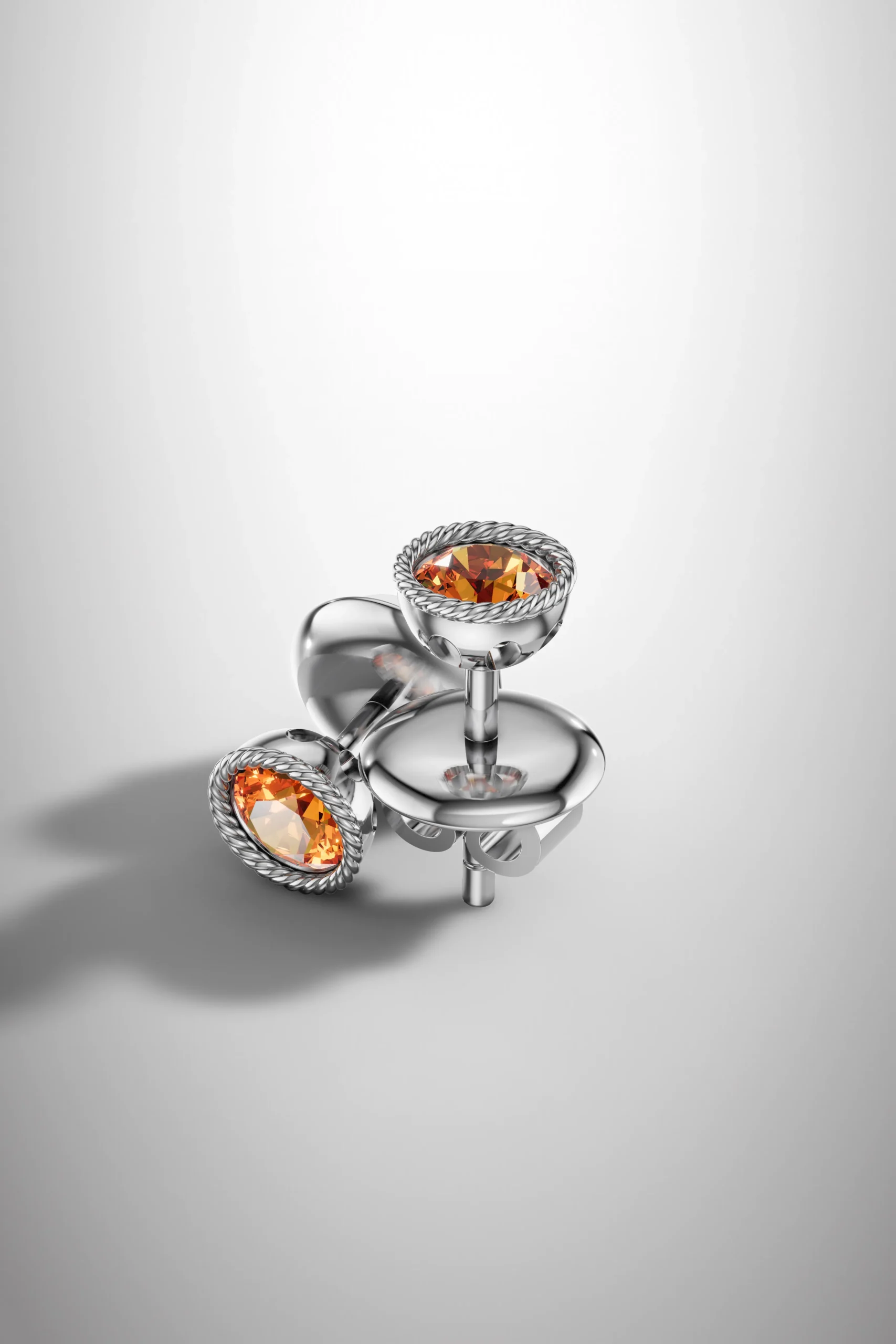 Winter blossom citrine halo earrings