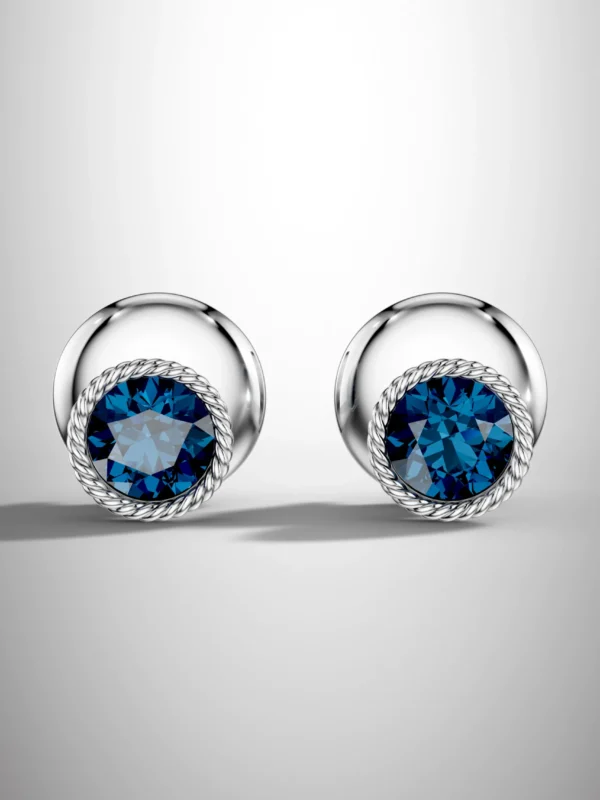 London Blue Topaz Rope Halo Earrings