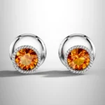Ethereal Rope Citrine Halo Earrings