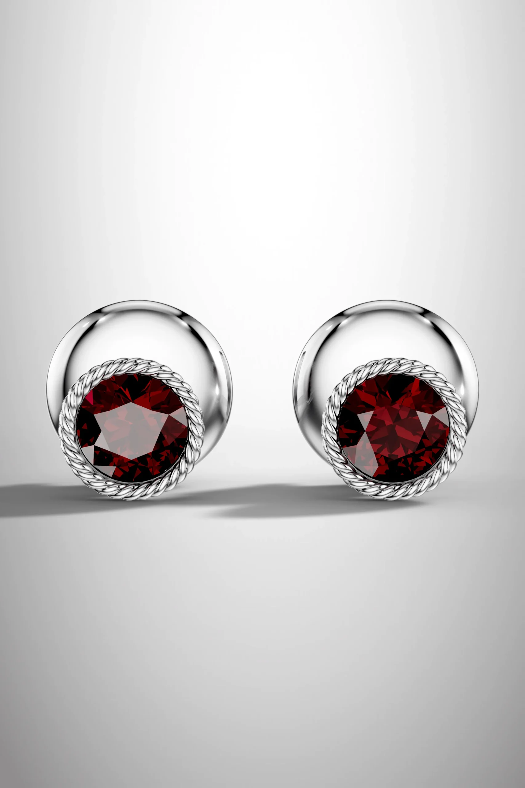 Winter blossom garnet halo earrings