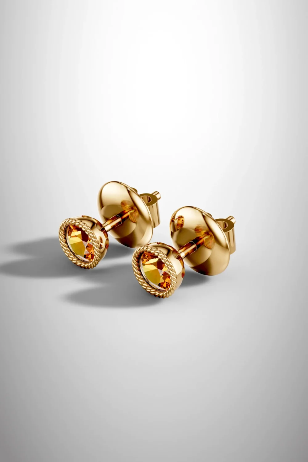 Golden twilight citrine halo earrings