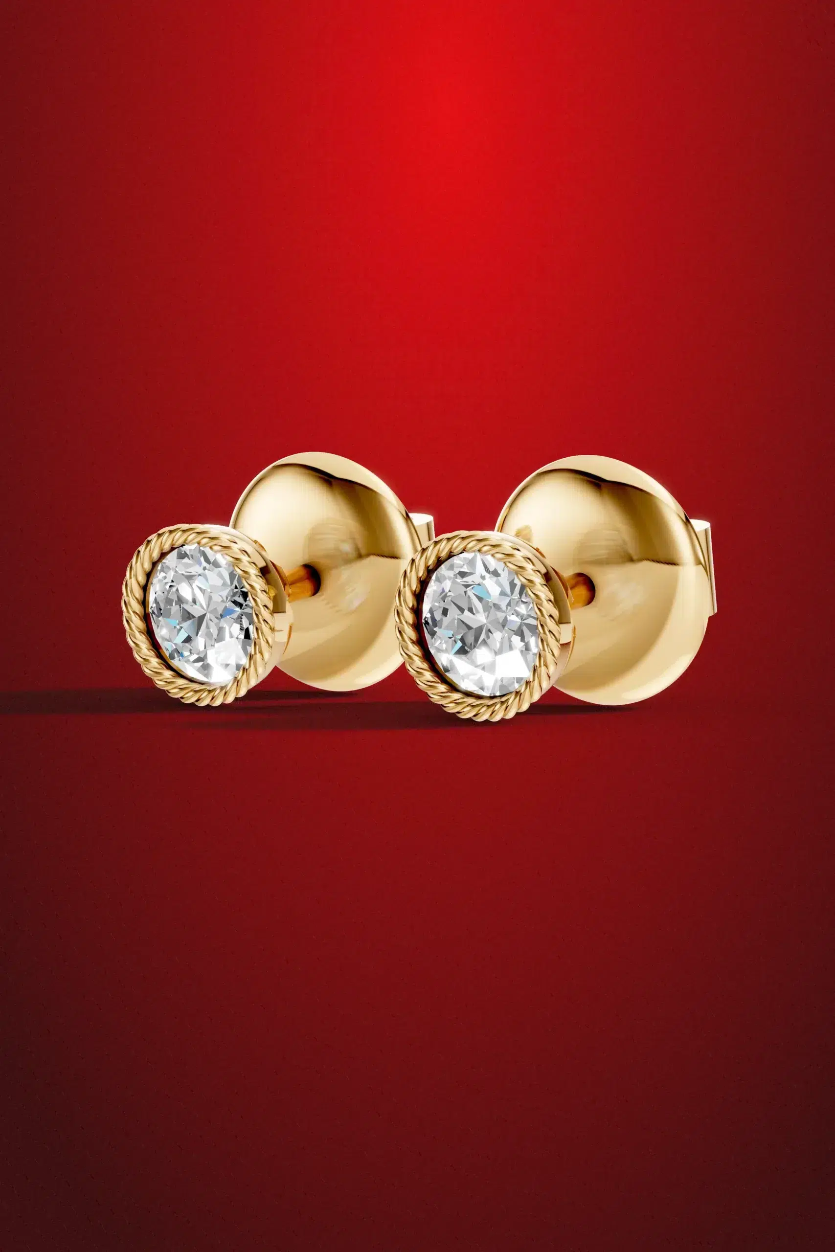 Golden twilight rope moissanite halo earrings