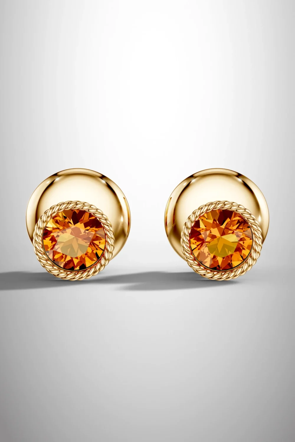 Golden twilight citrine halo earrings