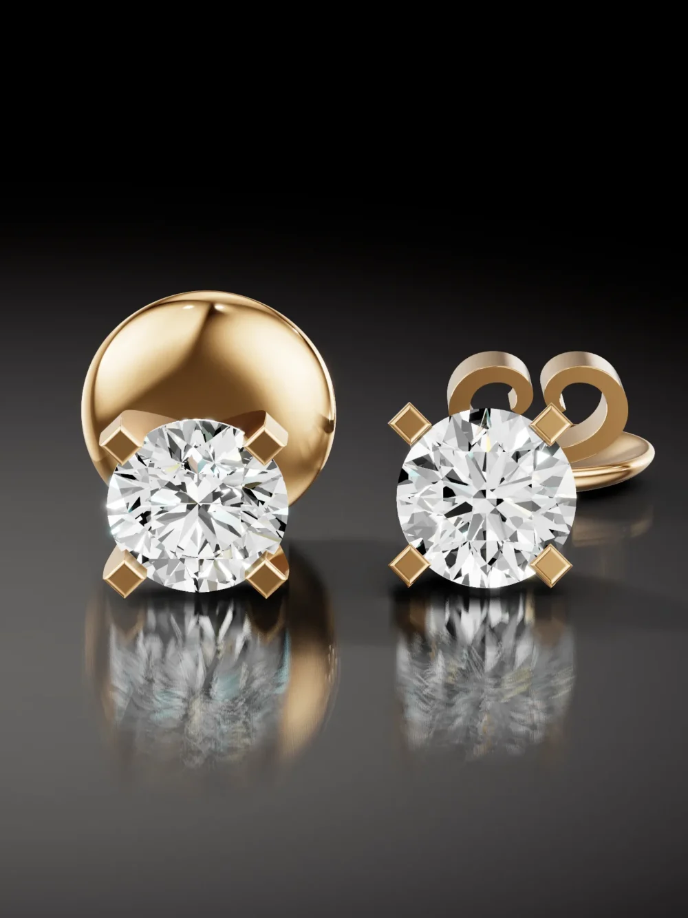 Eternal spark moissanite diamond stud earrings