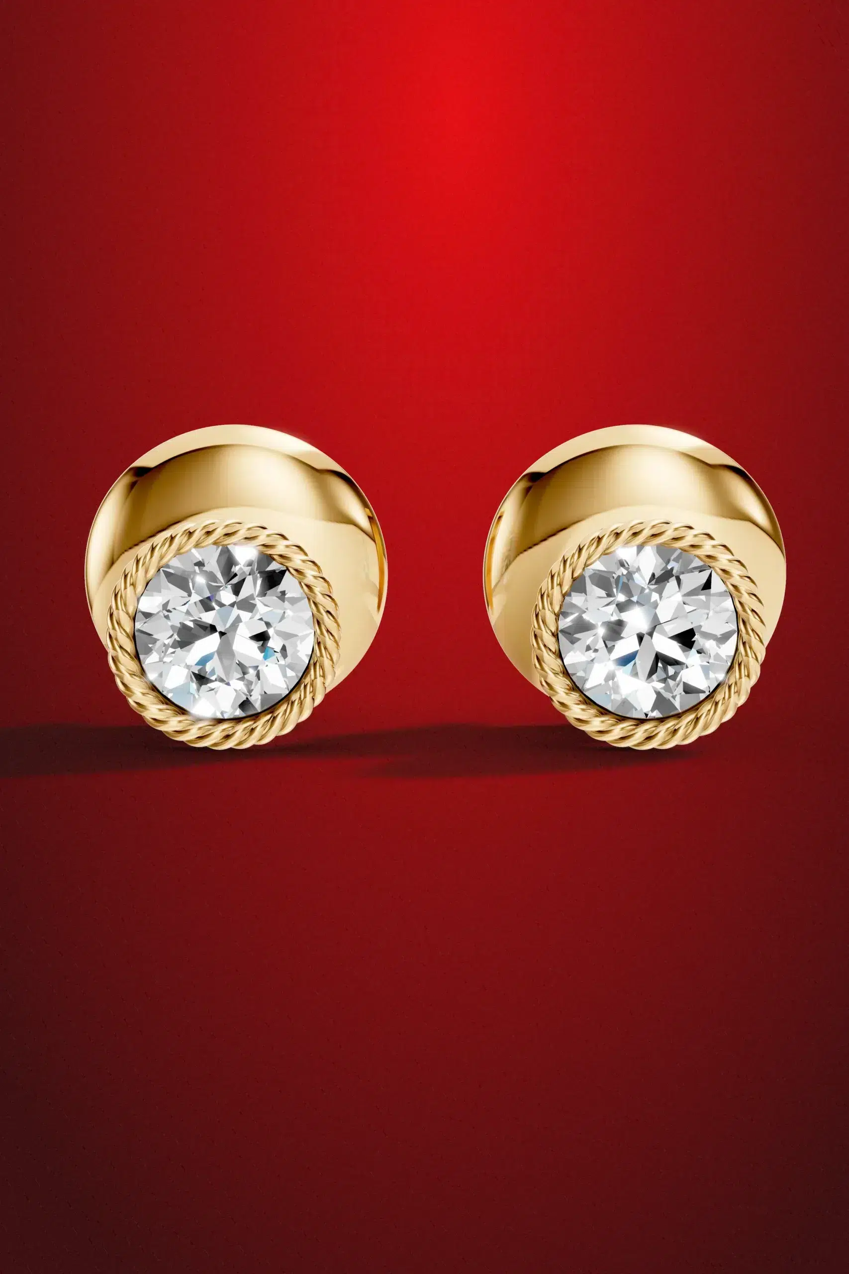 Ethereal rope moissanite halo earrings