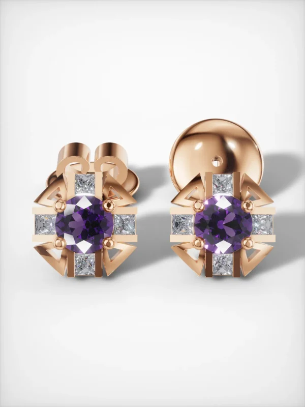 amethyst stud earrings