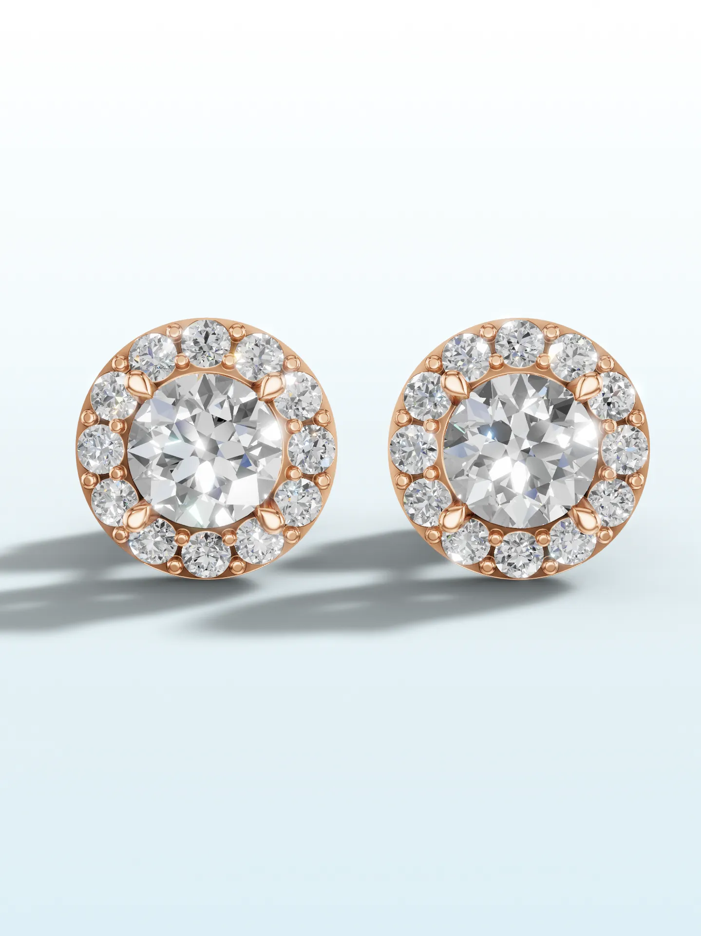 Moissanite stud earrings Rose gold plated moissanite stud earrings | romantic bridal jewelry gift