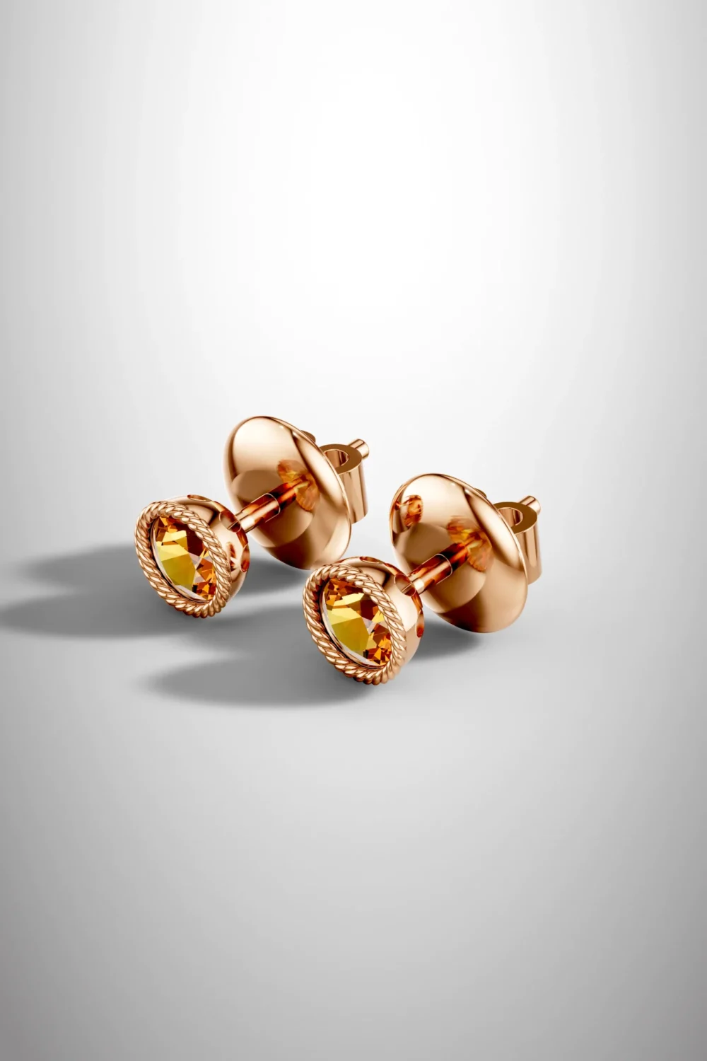Midnight orchid citrine halo earrings
