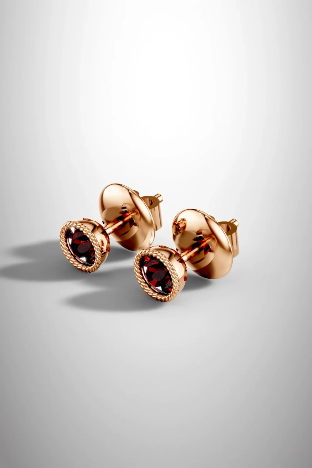 Midnight orchid garnet halo earrings