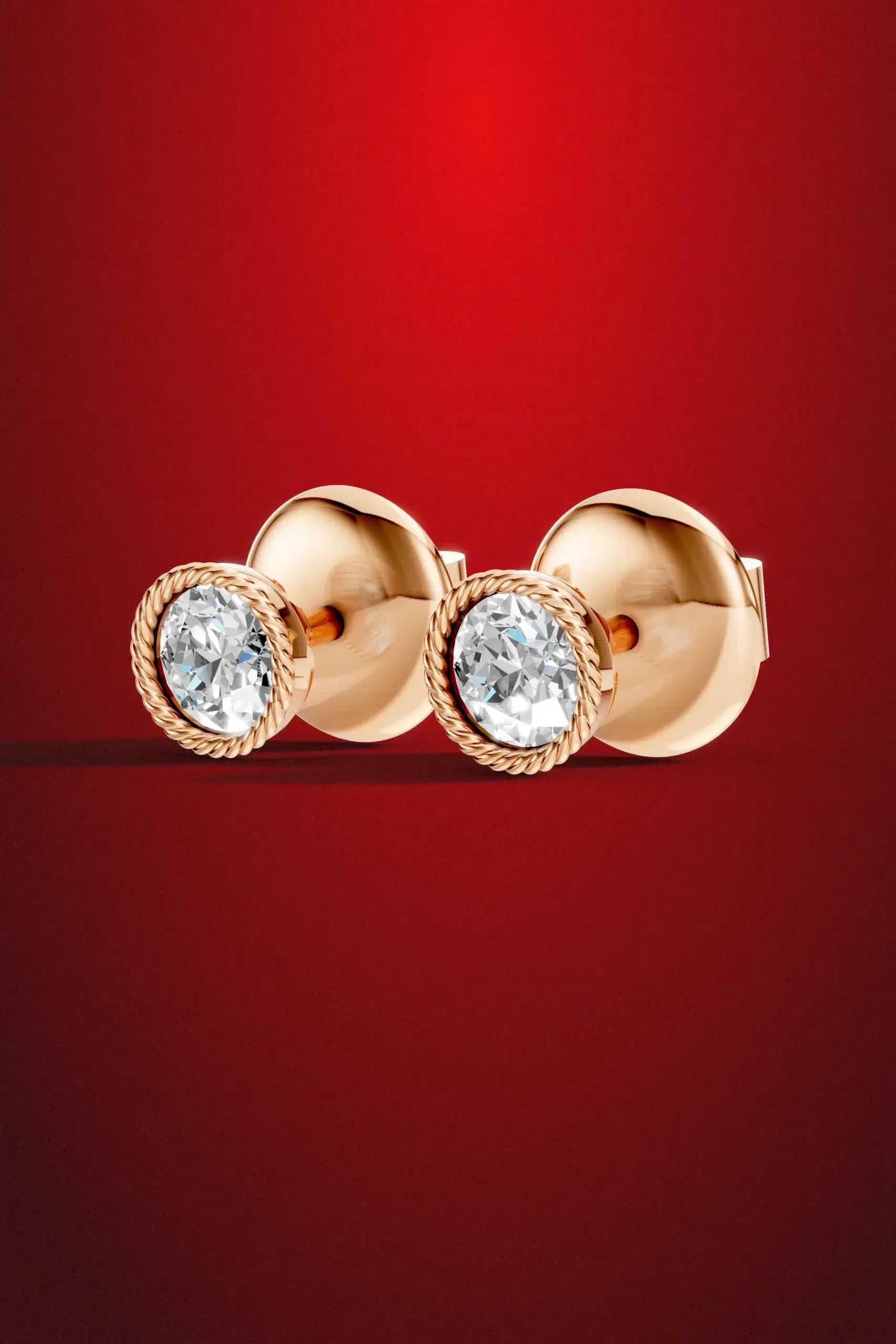 Midnight orchid rope moissanite halo earrings