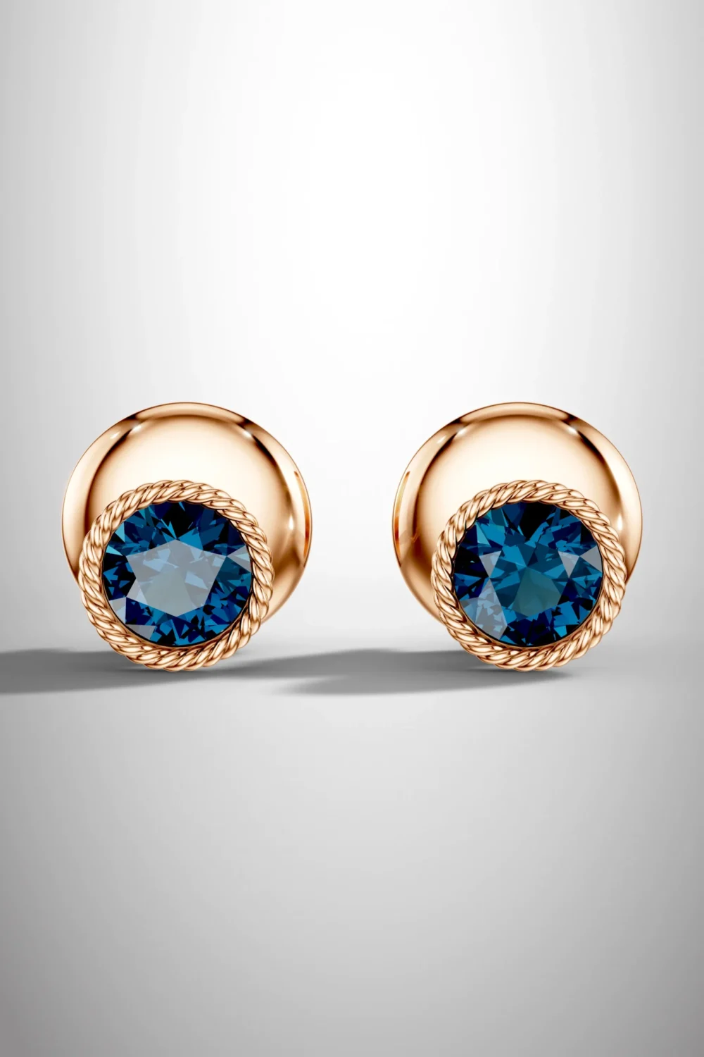 Midnight orchid rope london blue topaz halo earrings