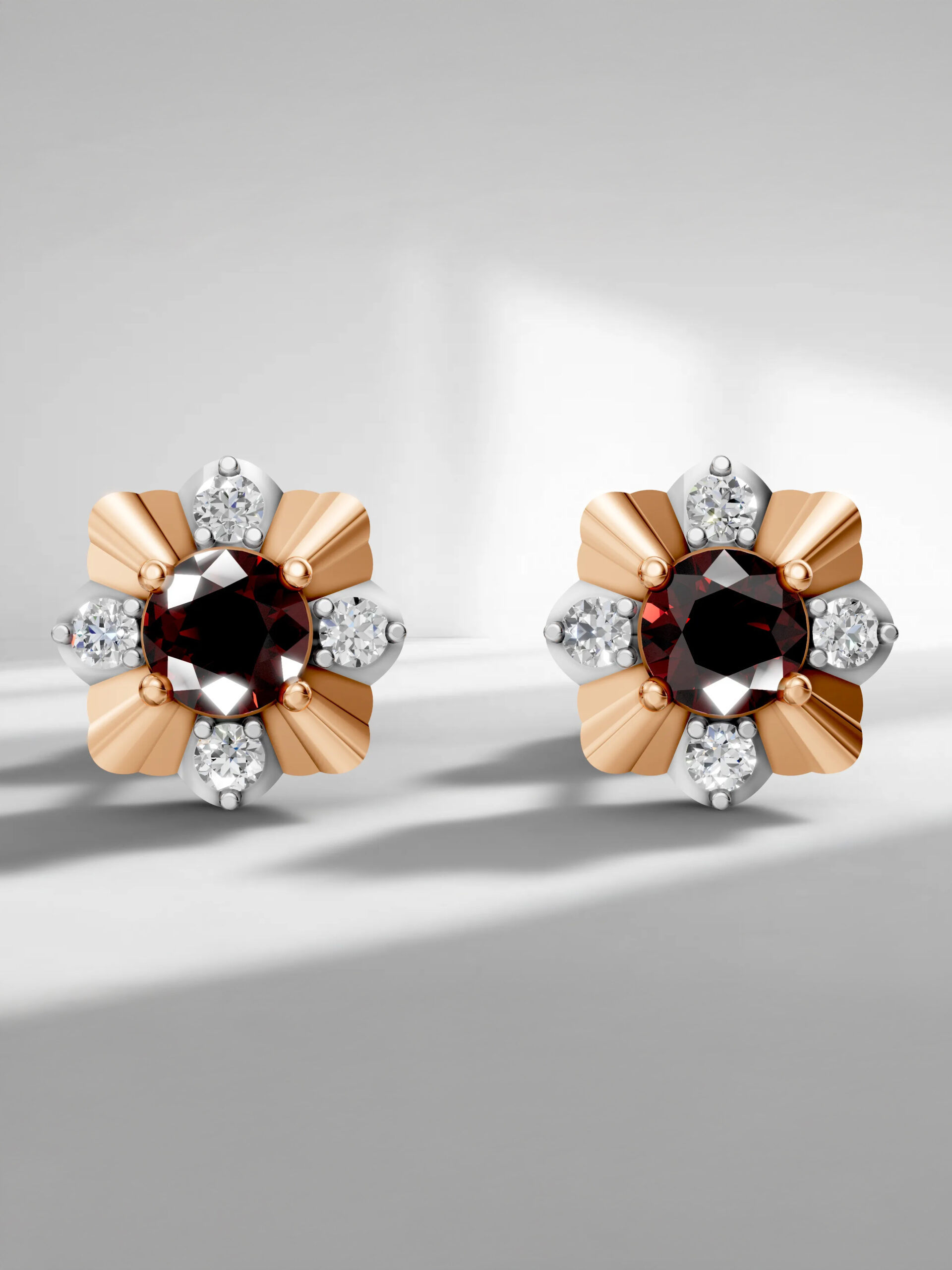 Sunlit grace garnet studs