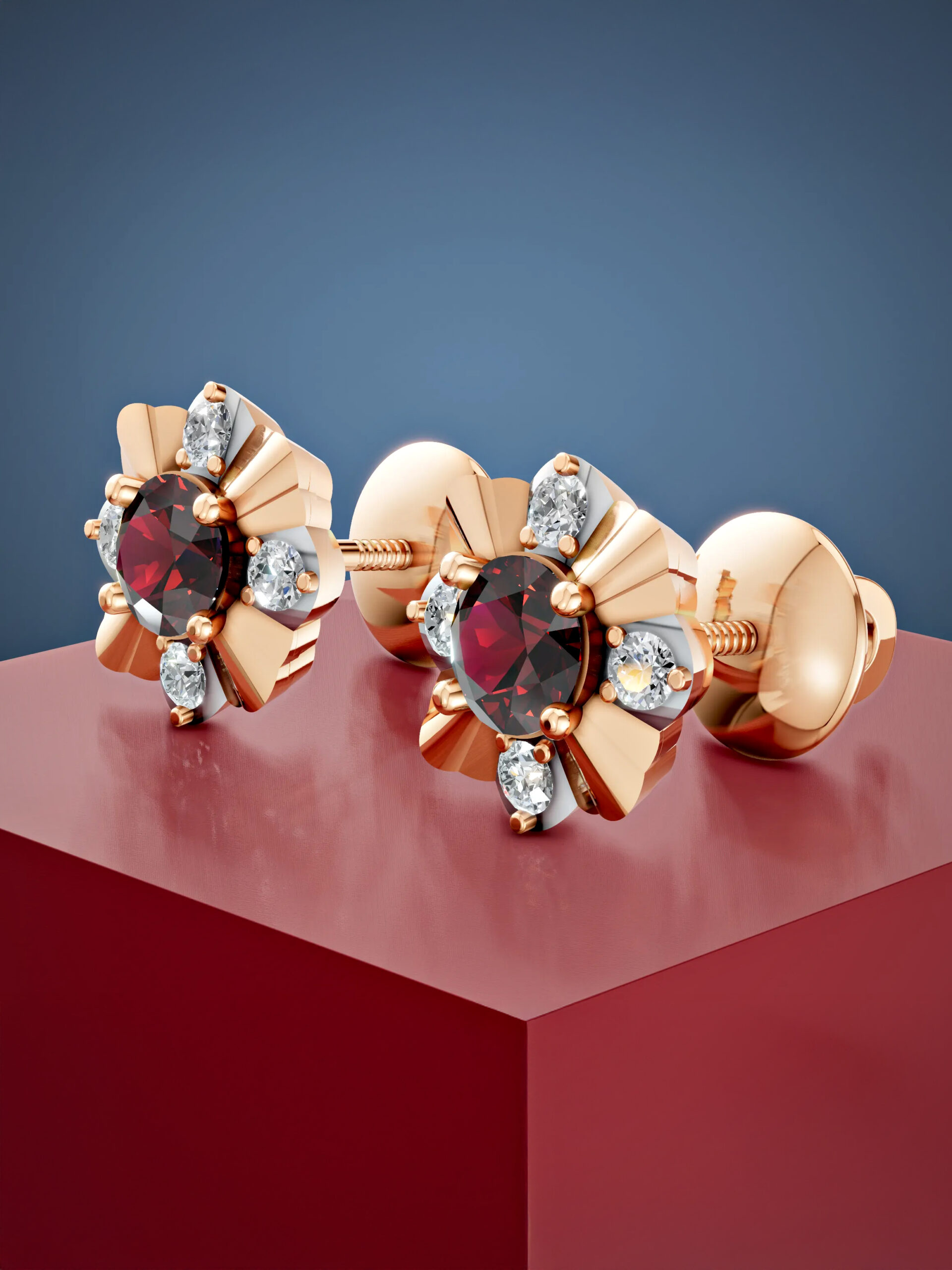 Sunlit grace garnet studs