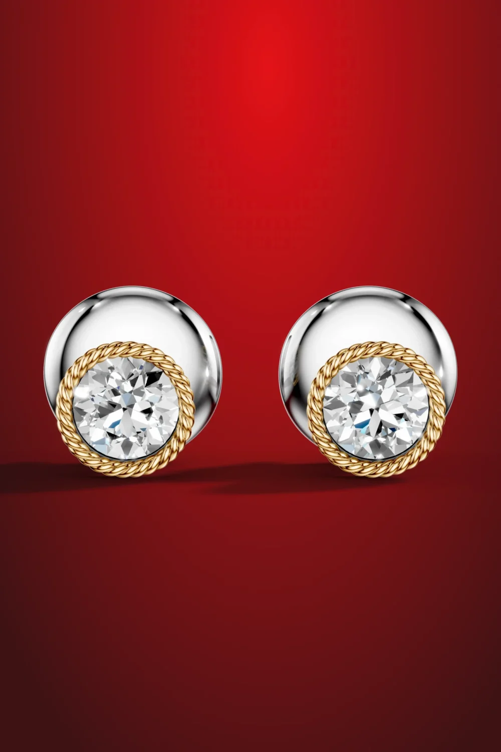 Classic petal moissanite halo earrings