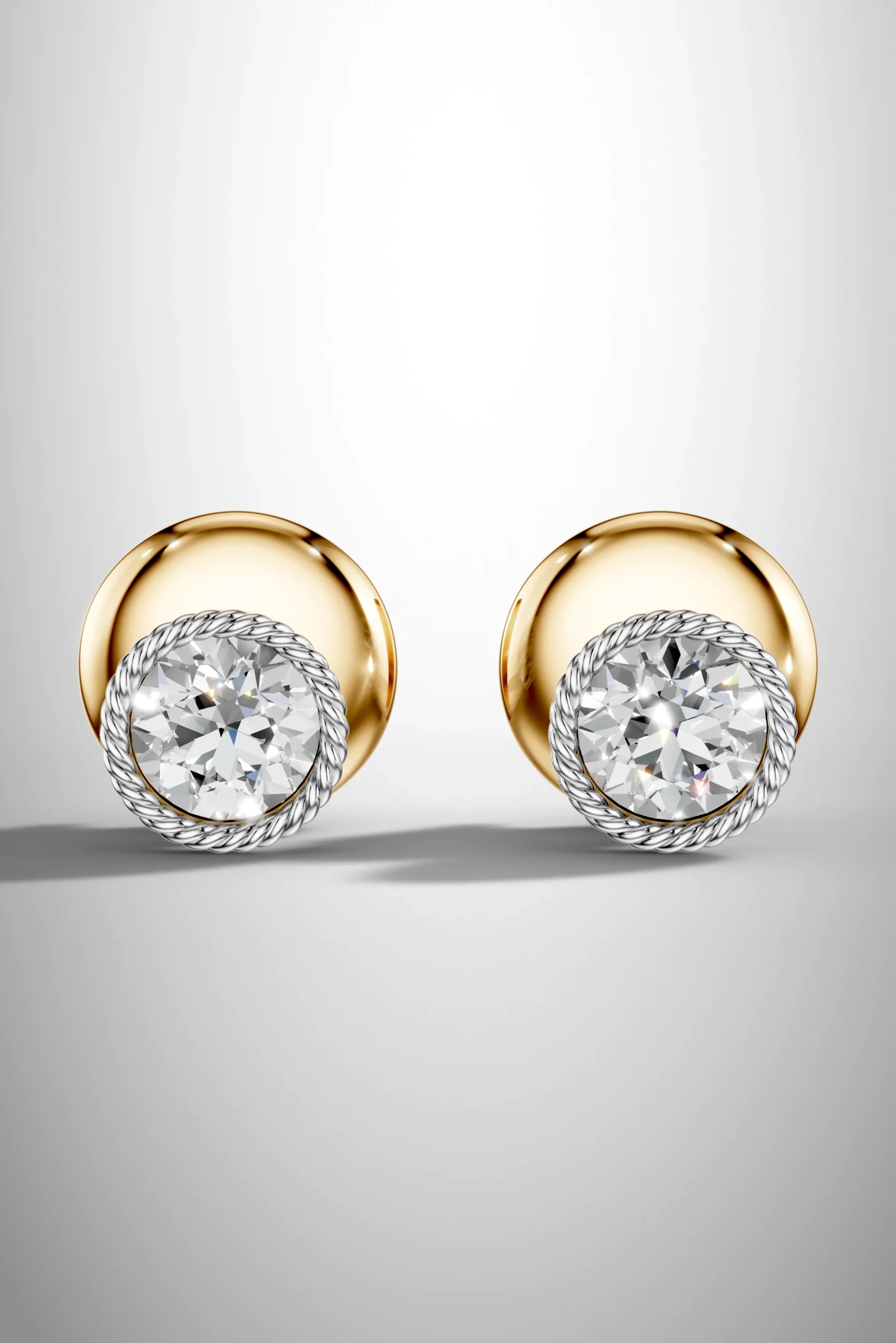 Royal bloom rope moissanite halo earrings