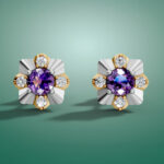Amethyst Flower Stud Earrings