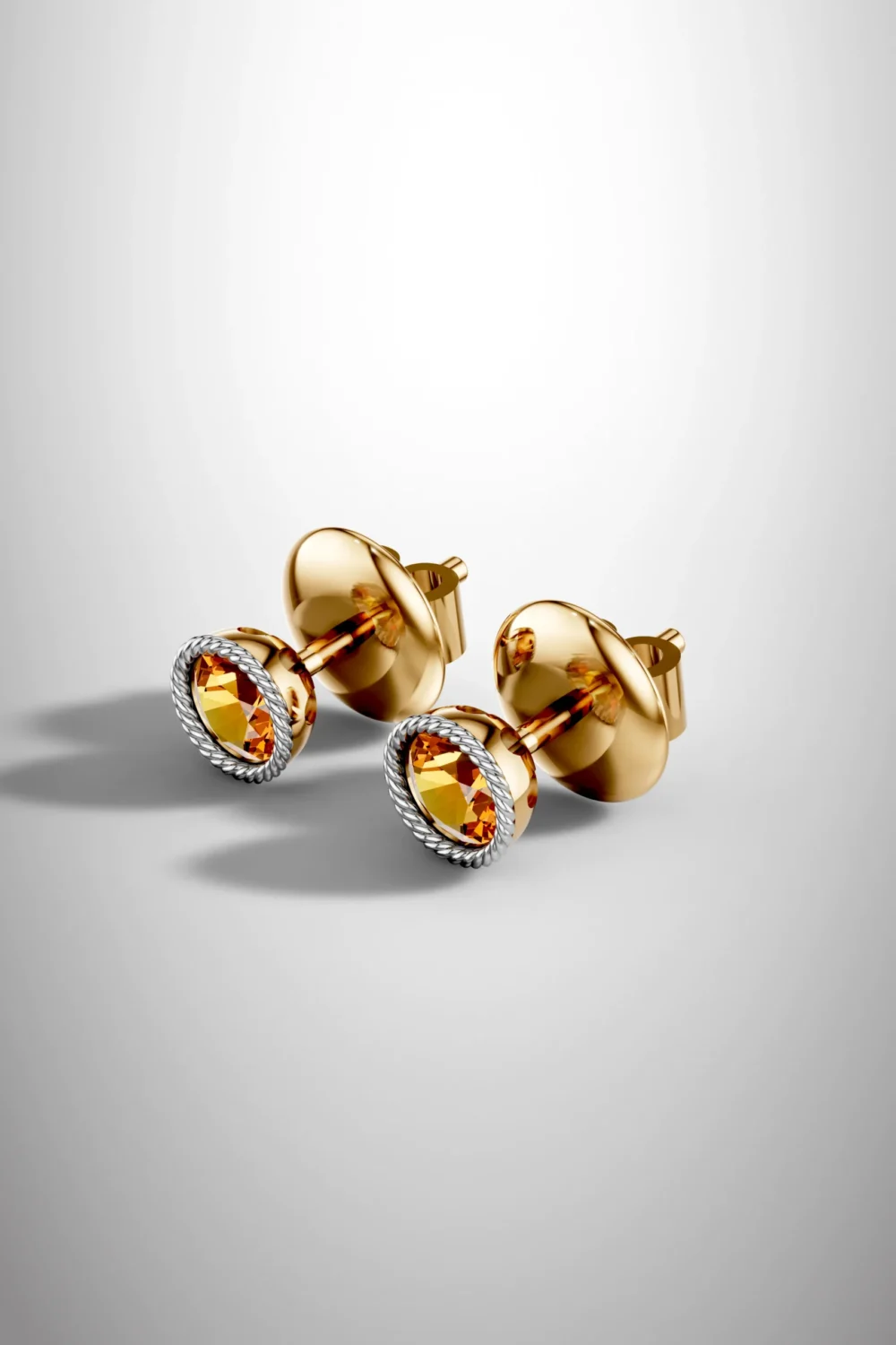 Royal bloom citrine halo earrings