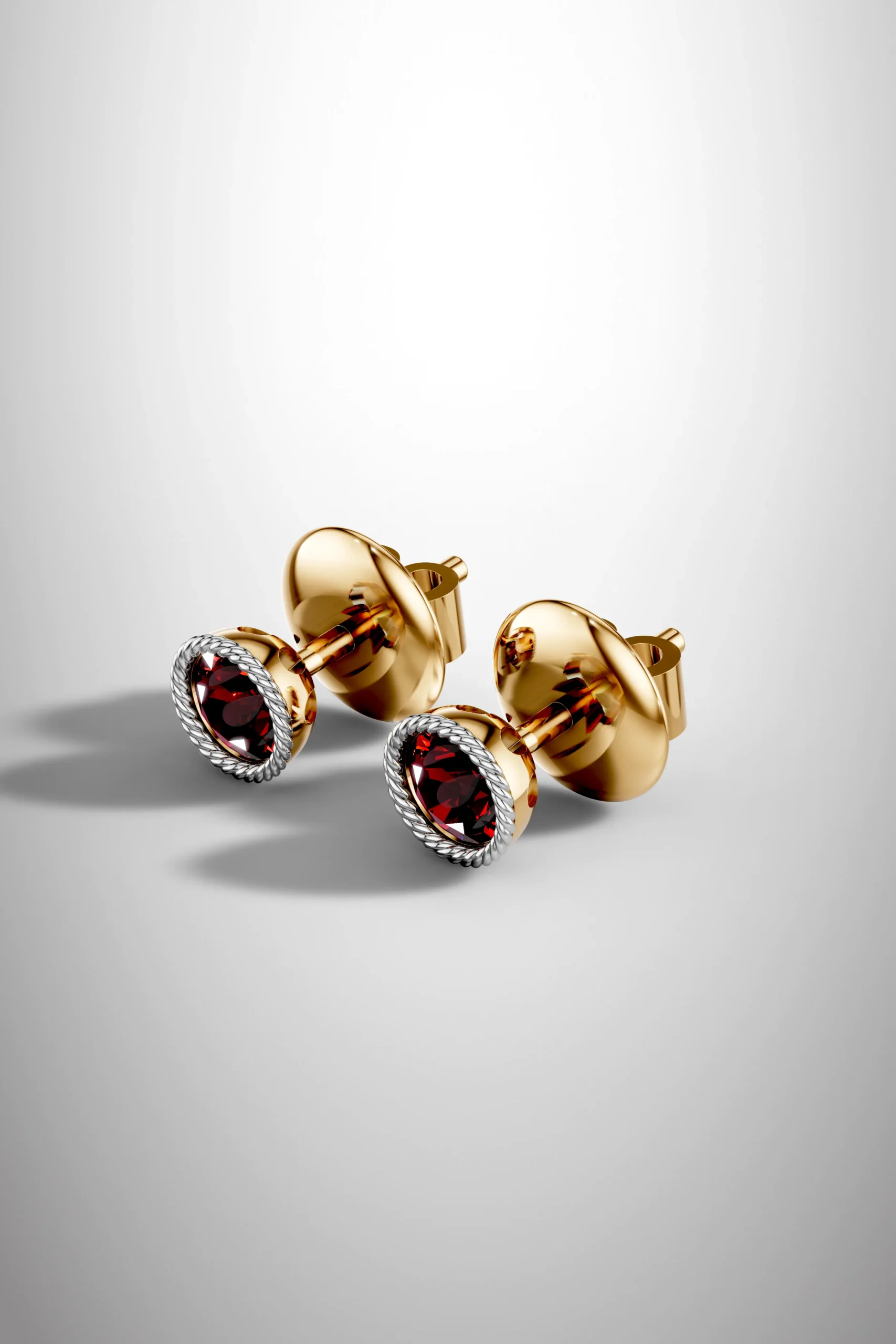 Royal bloom garnet halo earrings