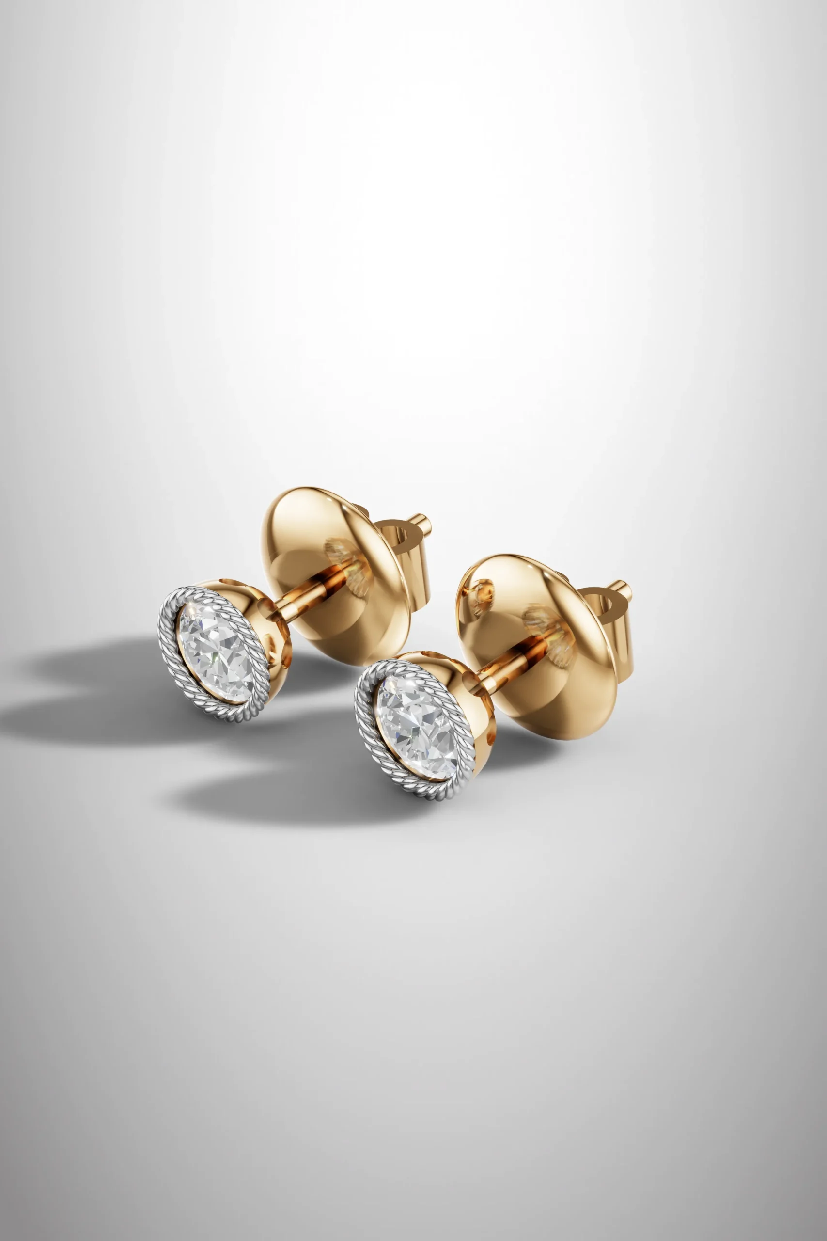 Royal bloom rope moissanite halo earrings